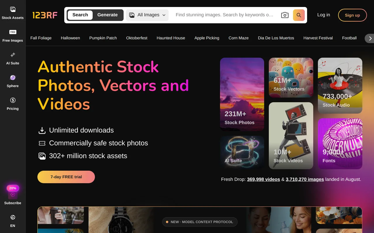 123RF screenshot