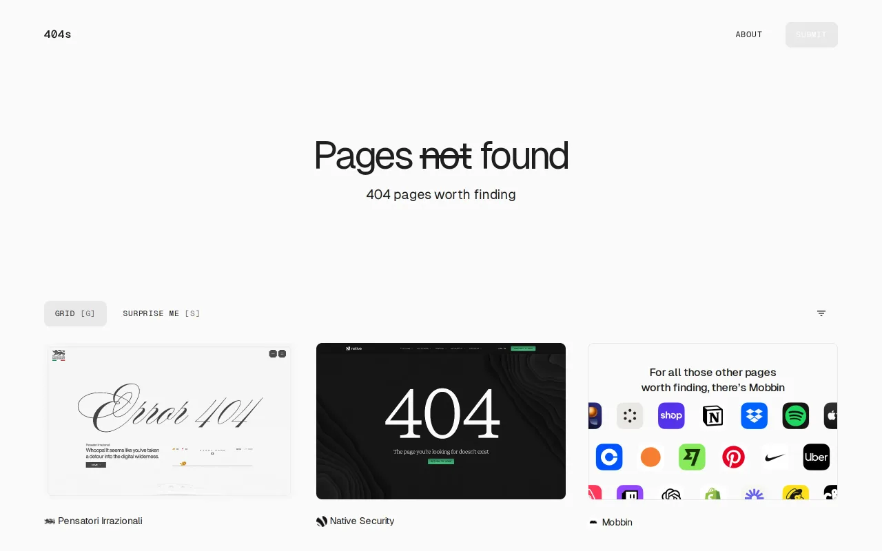 404s.Design screenshot