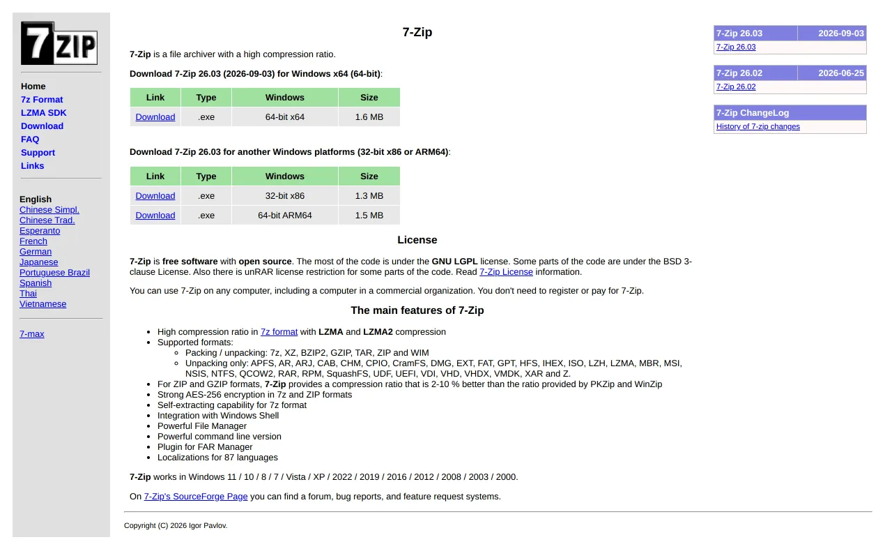 7-Zip screenshot