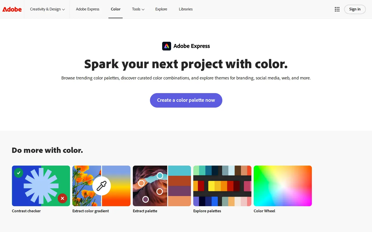 Adobe Color screenshot