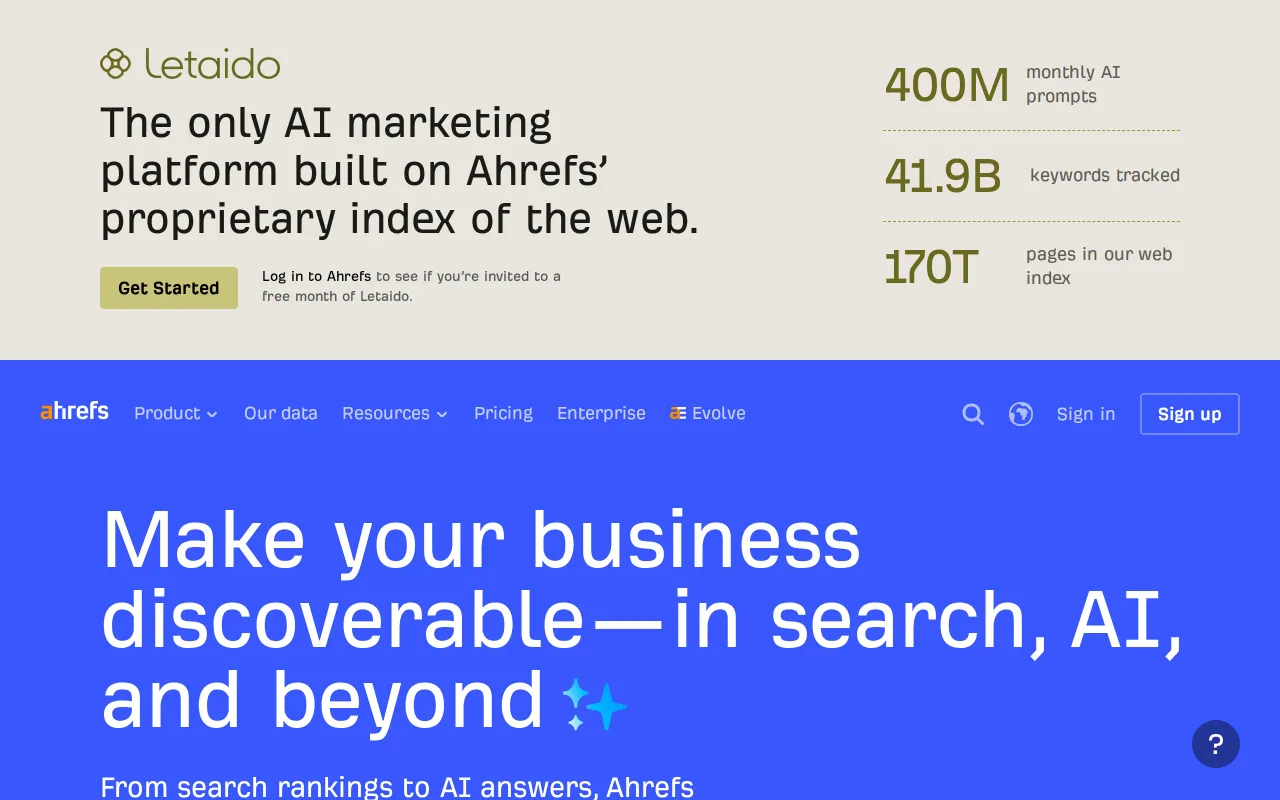 Ahrefs screenshot