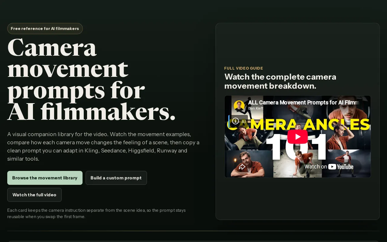 AI Camera Movements screenshot