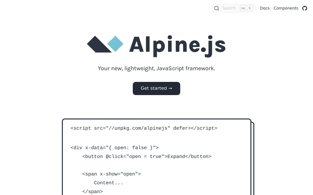 Alpine.js screenshot