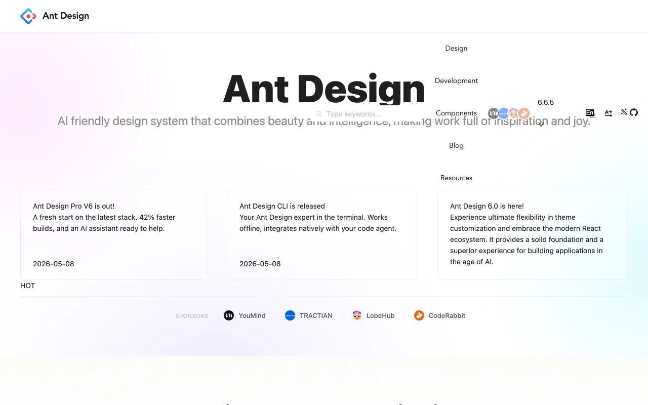 Ant Design screenshot