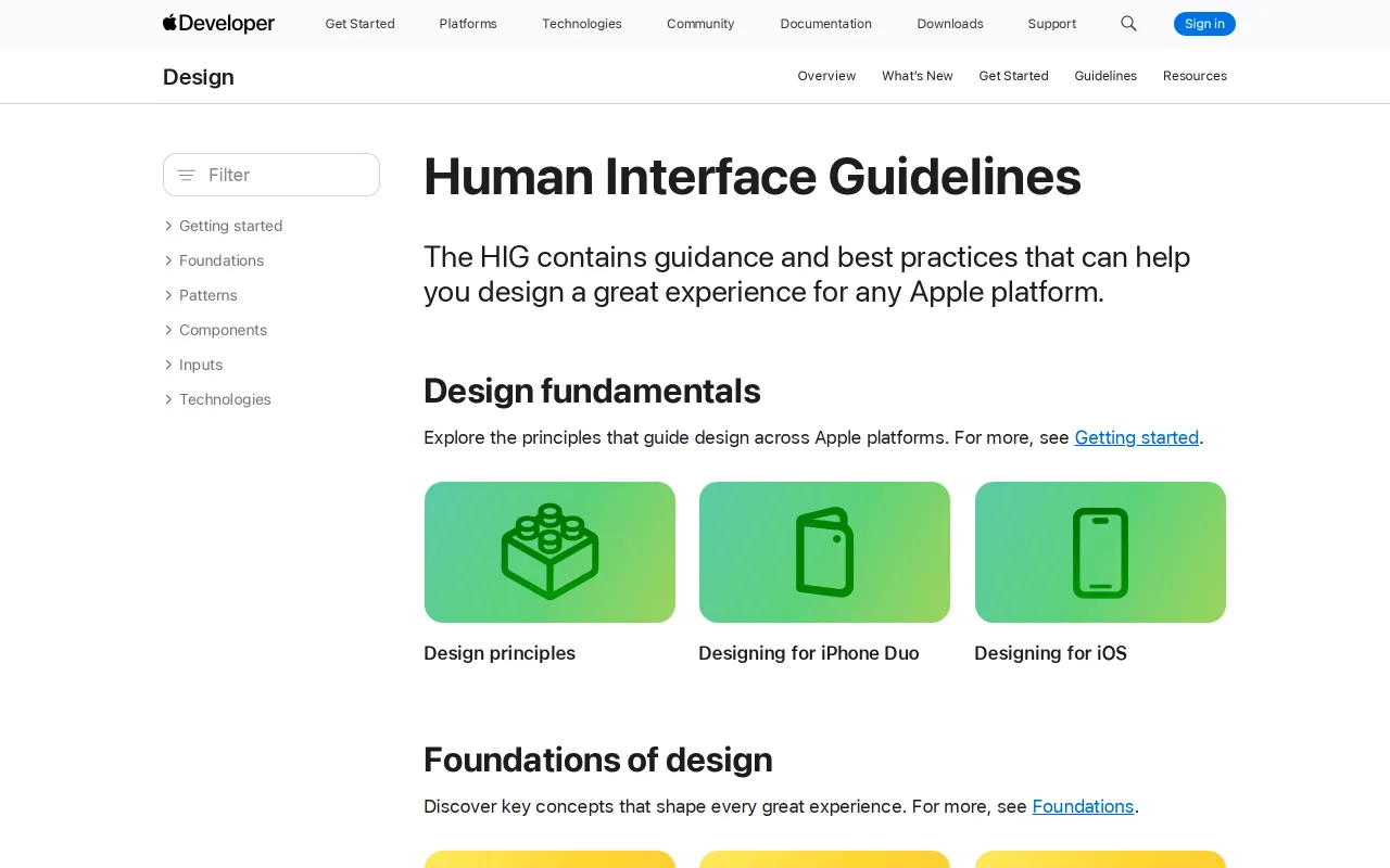 Apple HIG screenshot