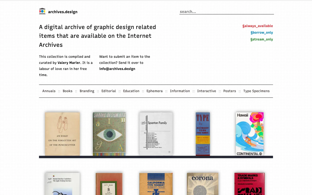 Archives Design screenshot