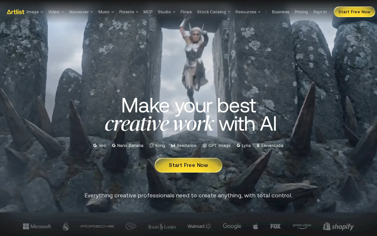 Artlist screenshot