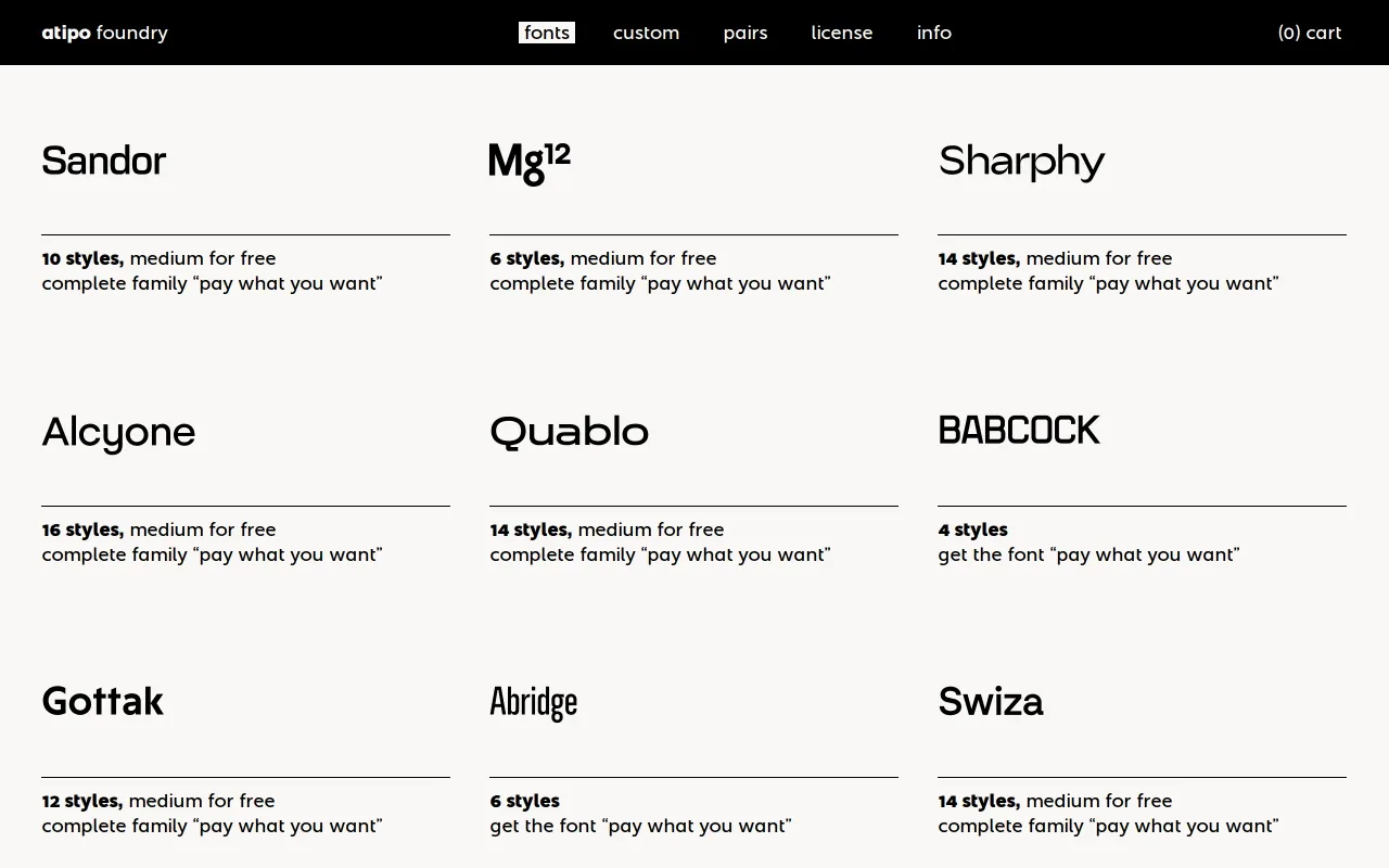 Atipo Foundry screenshot