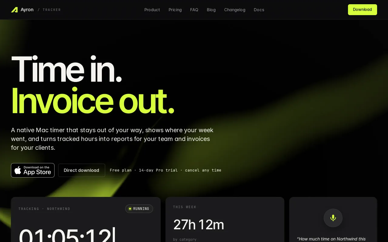 Ayron Time Tracker screenshot