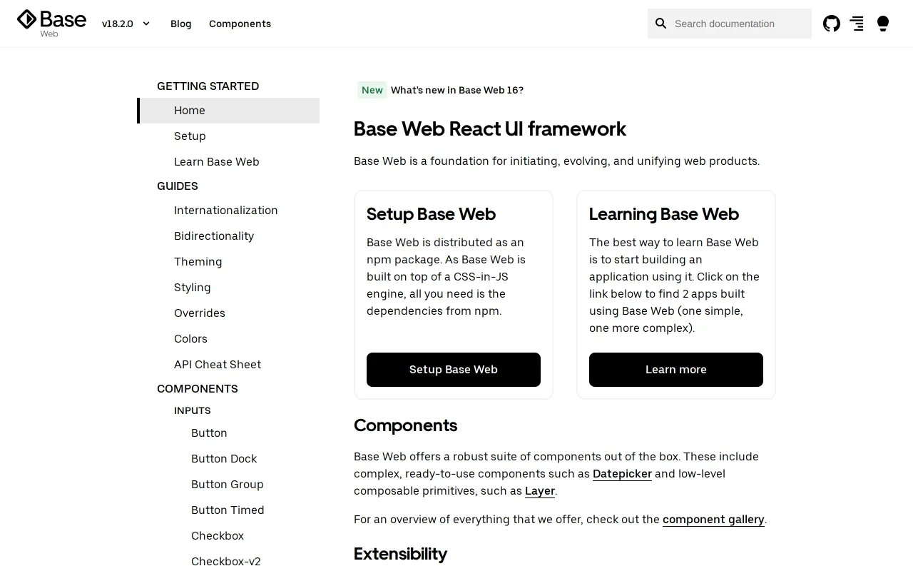 Base Web screenshot