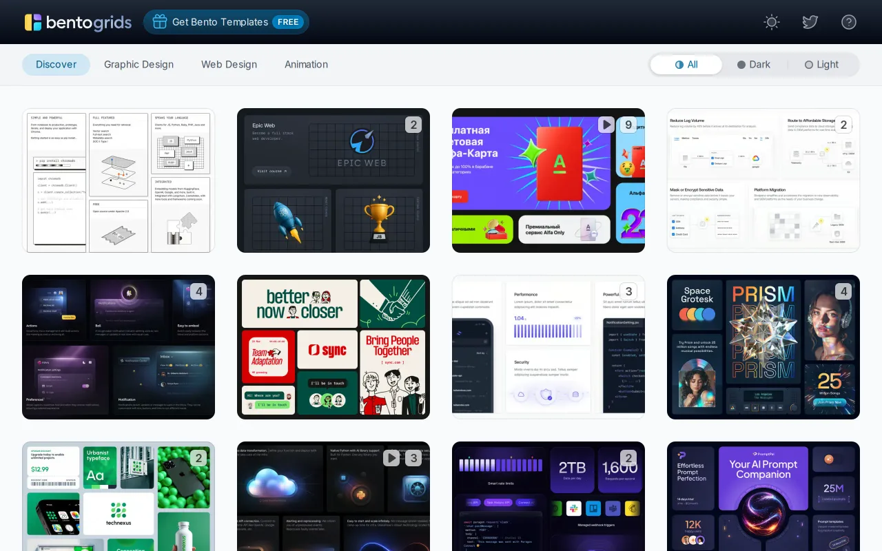 Bento Grids screenshot