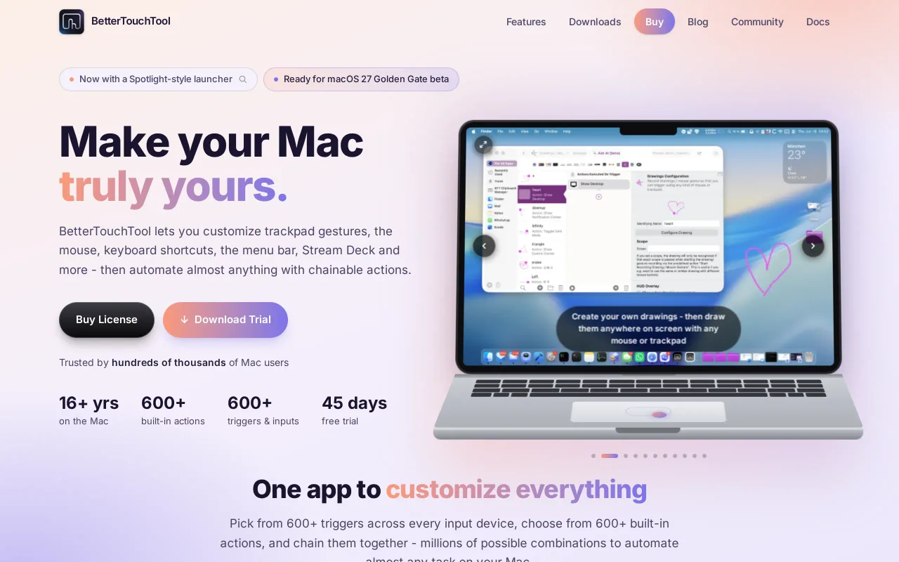 BetterTouchTool screenshot