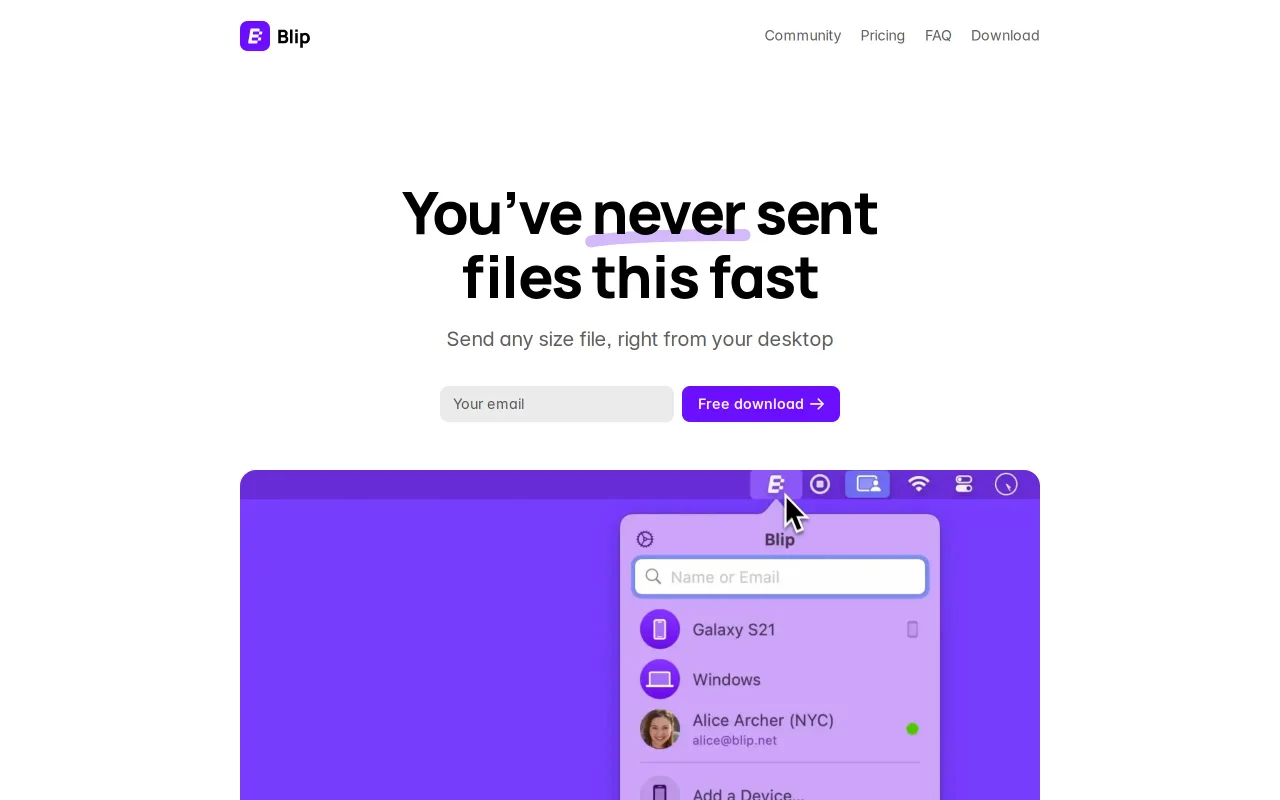 Blip screenshot