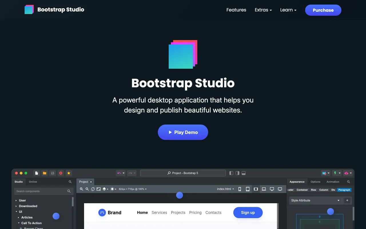 Bootstrap Studio screenshot