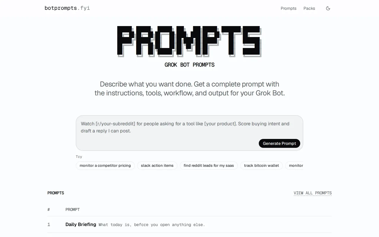 BotPrompts screenshot