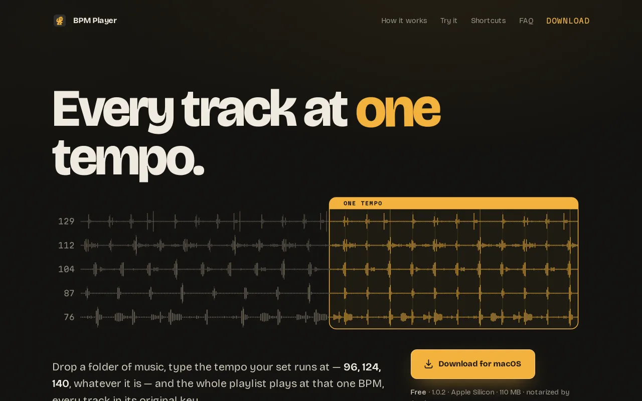BPM Player screenshot