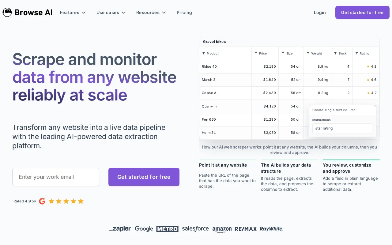 Browse AI screenshot