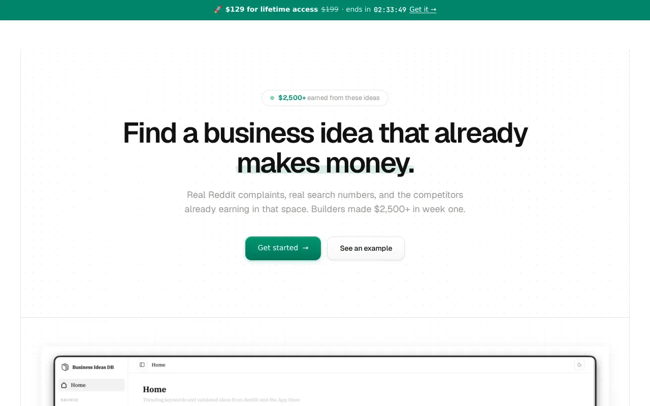 Business Ideas DB screenshot