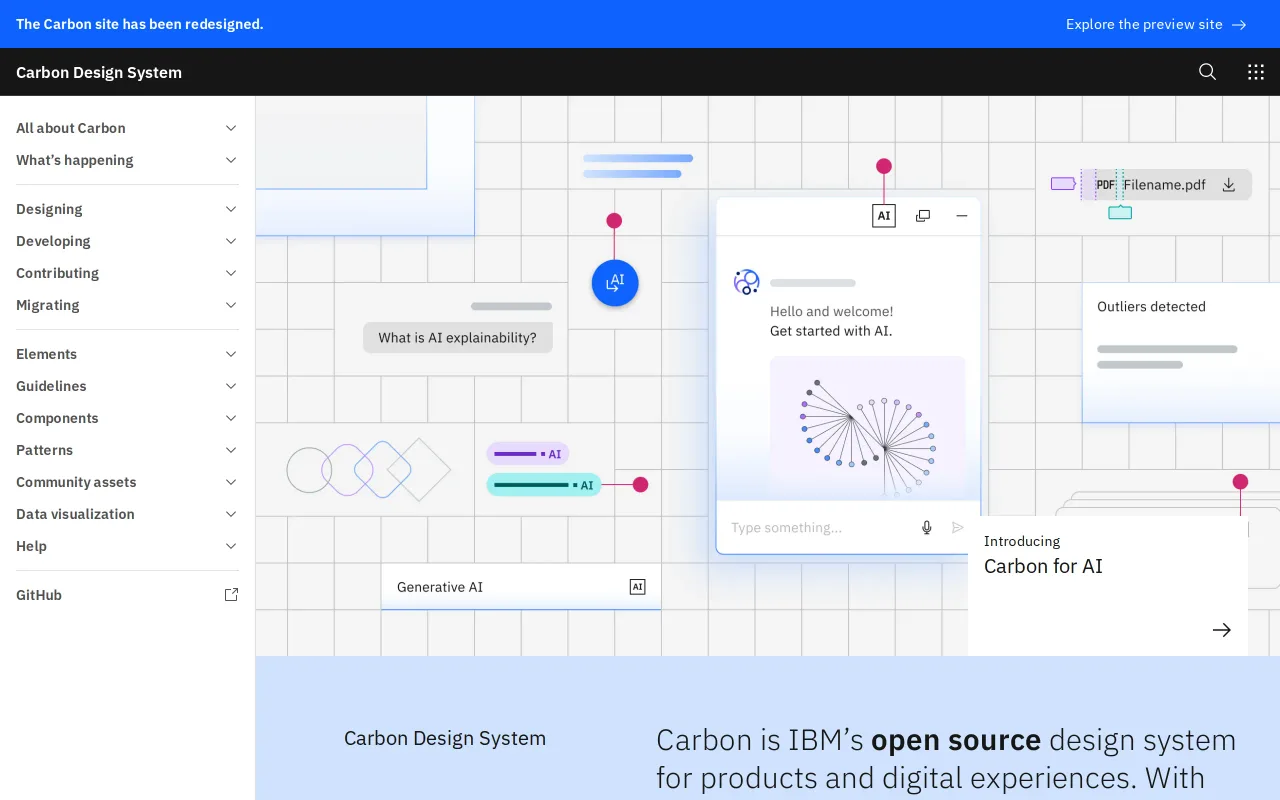 Carbon Design System screenshot