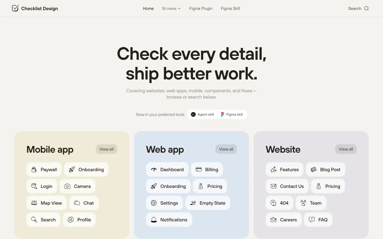 Checklist Design screenshot