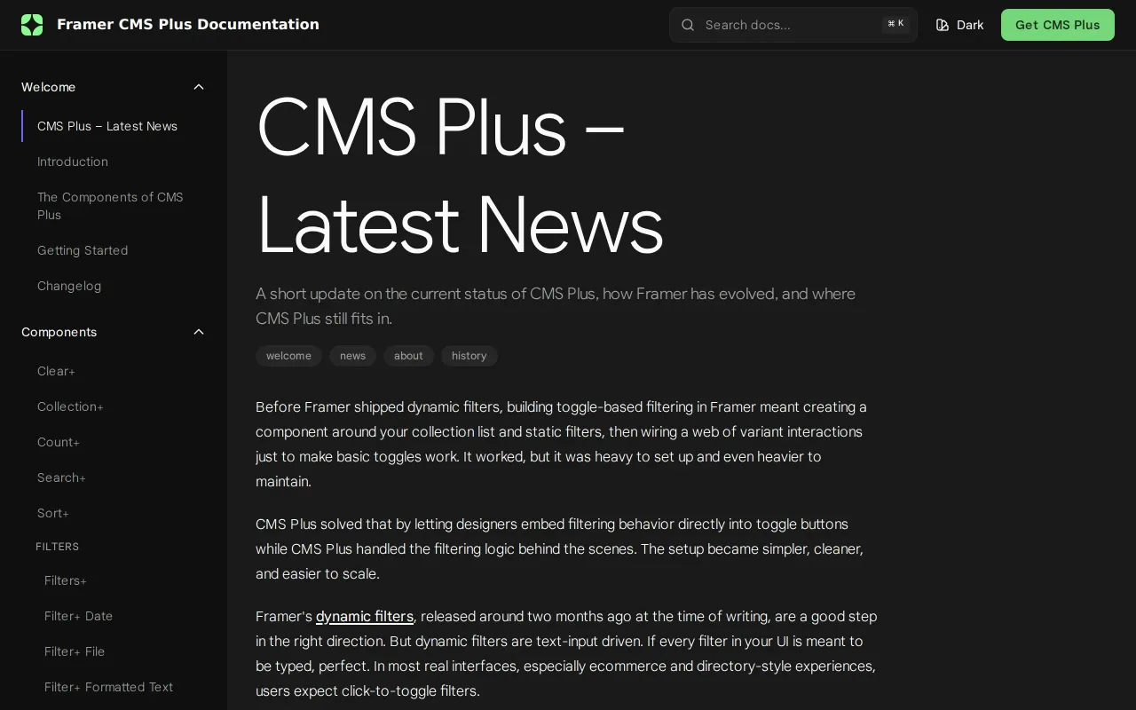 CMS Plus screenshot