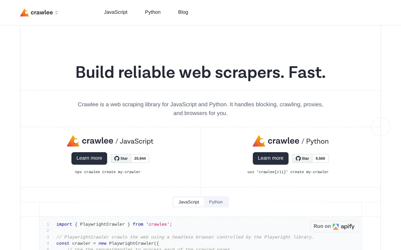 Crawlee screenshot