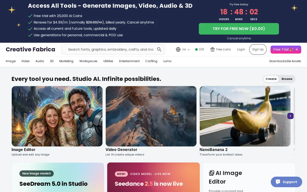 Creative Fabrica screenshot
