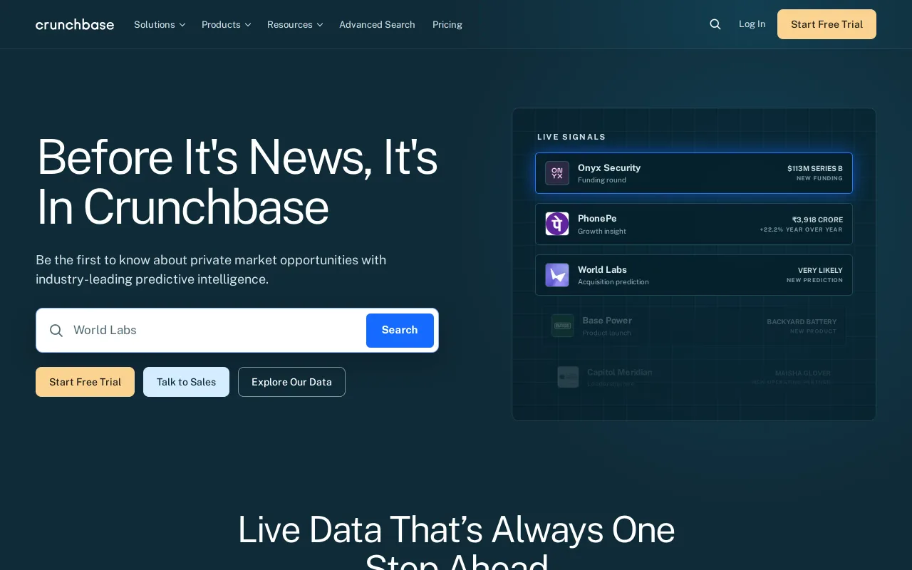 Crunchbase screenshot