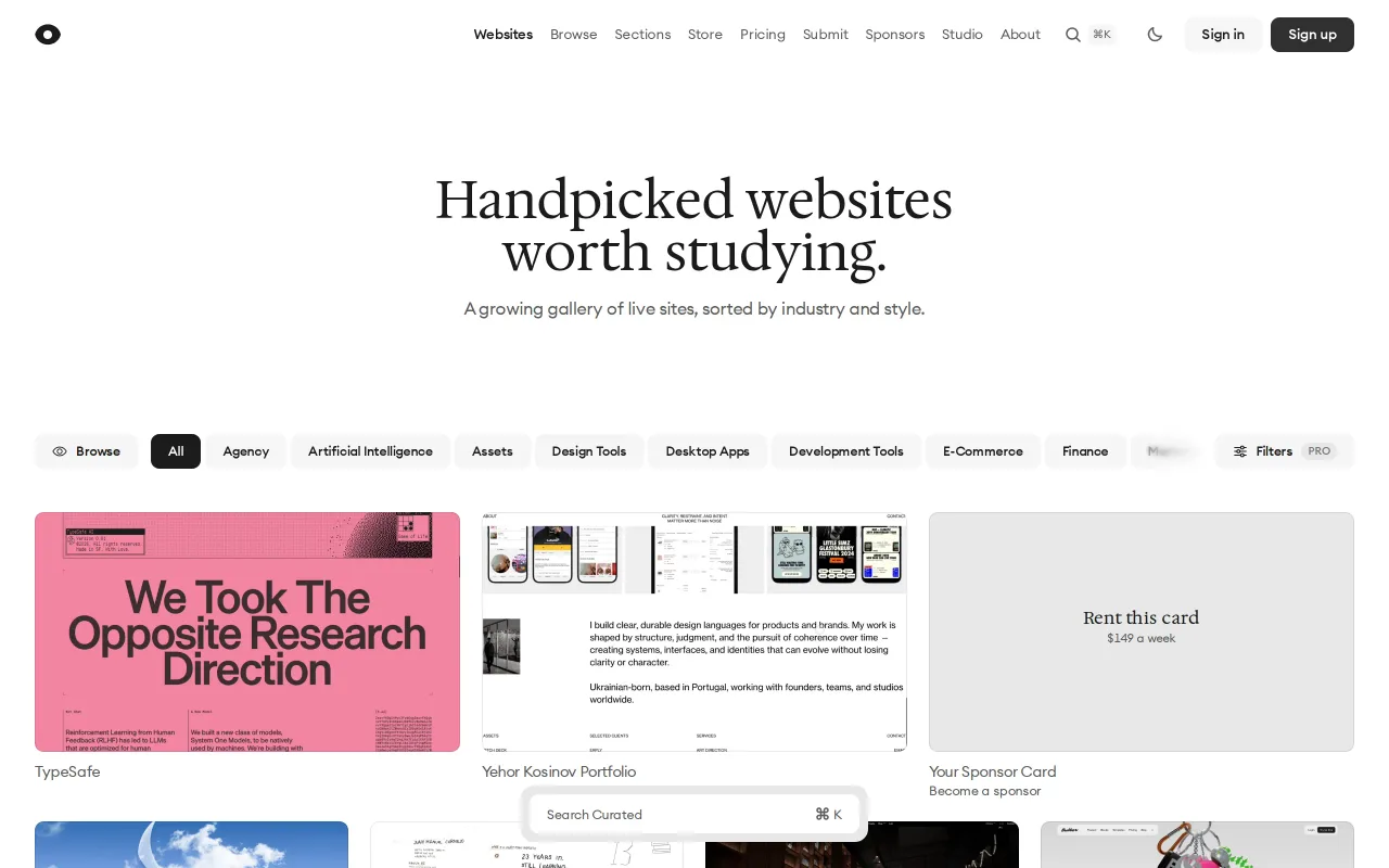 Curated Design screenshot