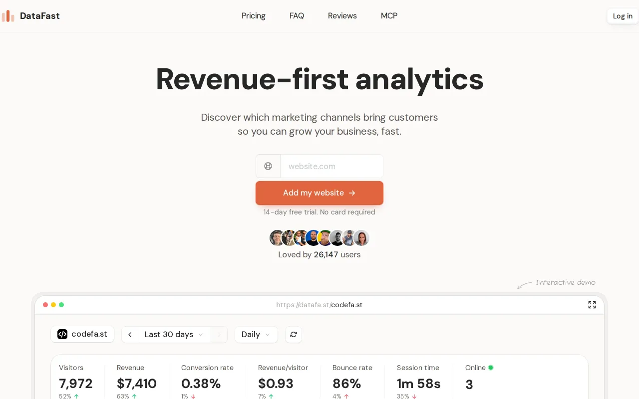 Datafast screenshot