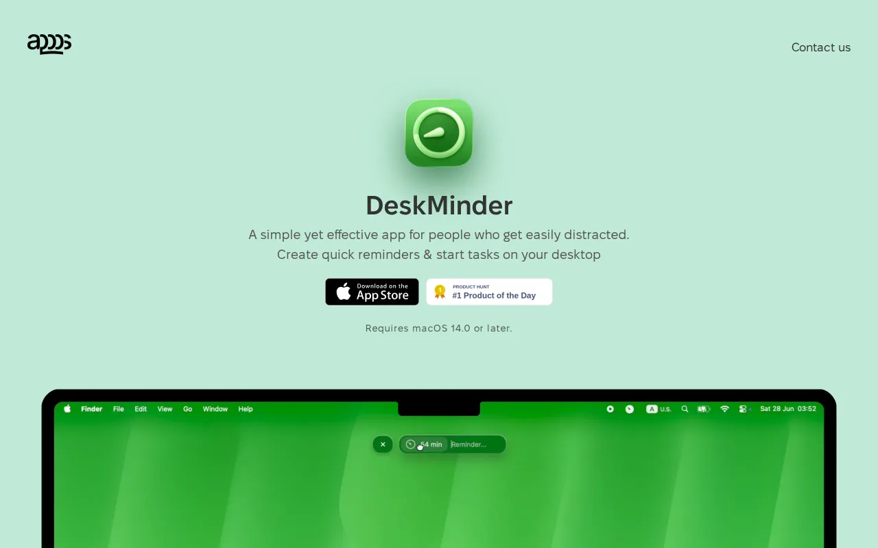 DeskMinder screenshot