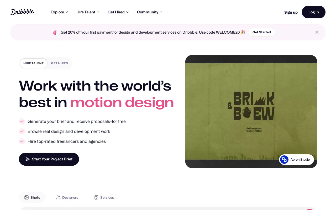 Dribbble screenshot