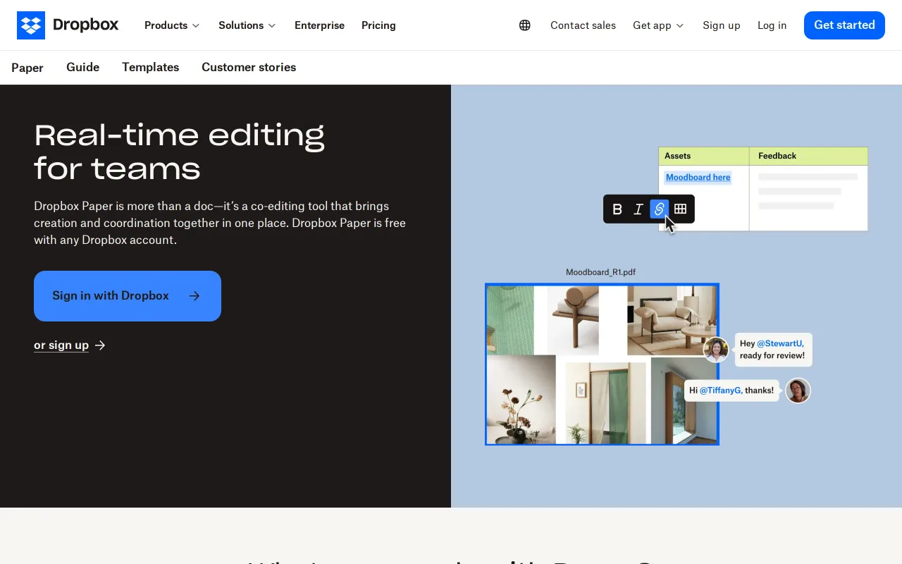 Dropbox Paper screenshot