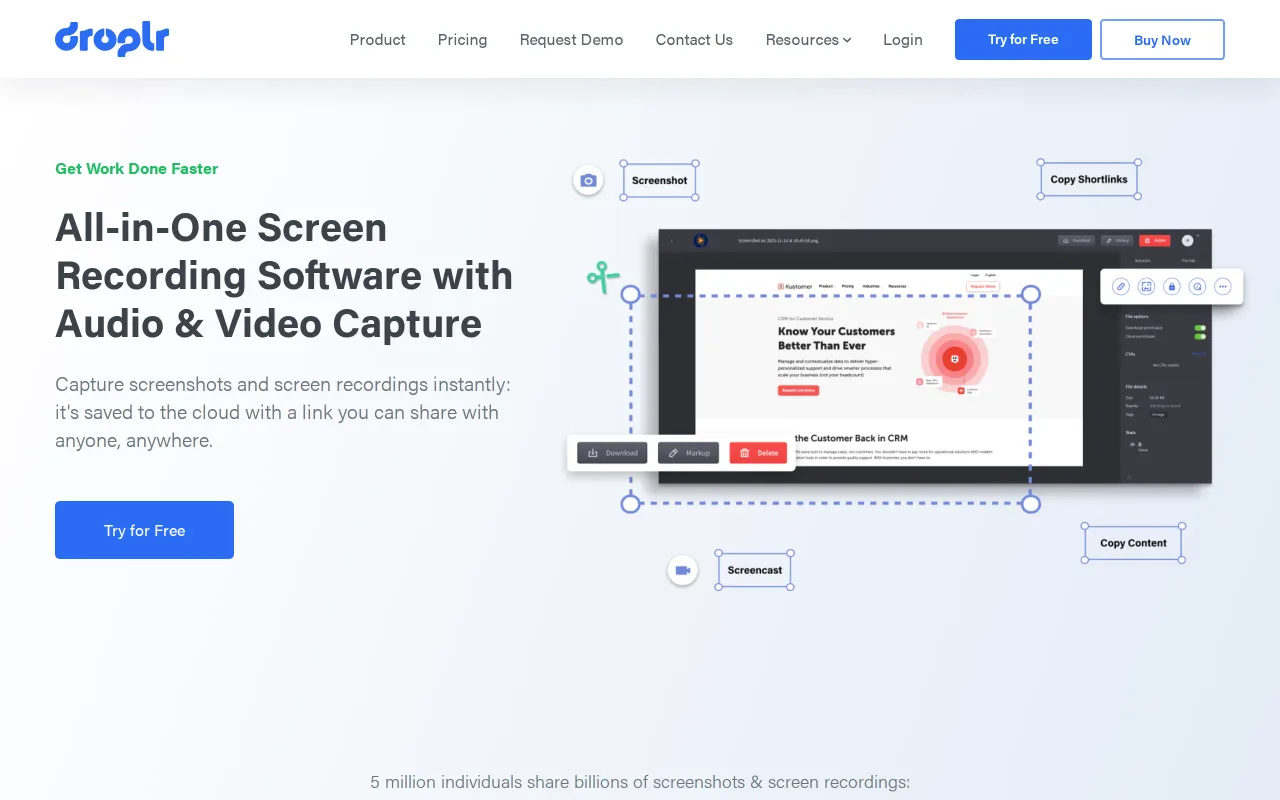 Droplr screenshot