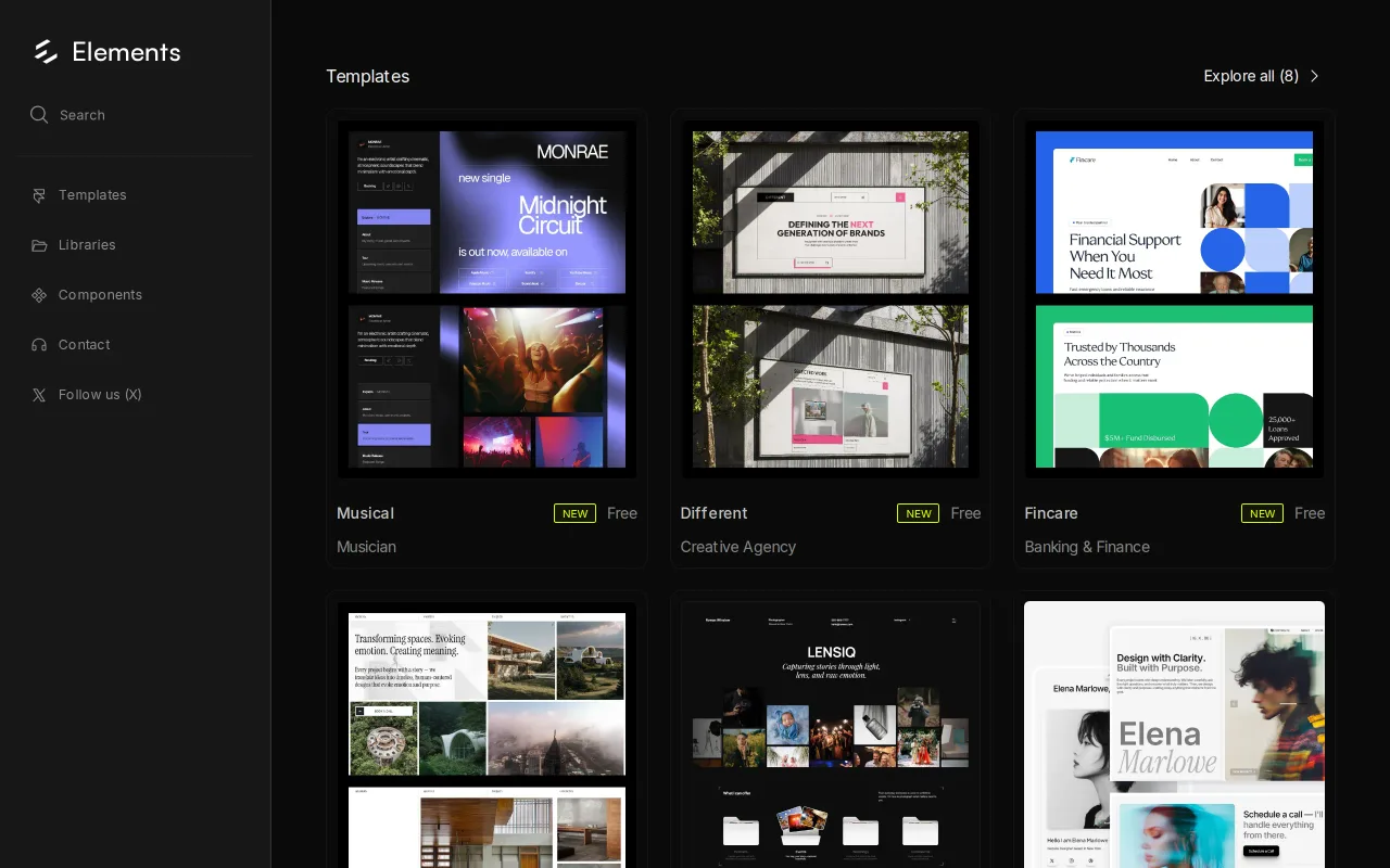 Elements Library screenshot