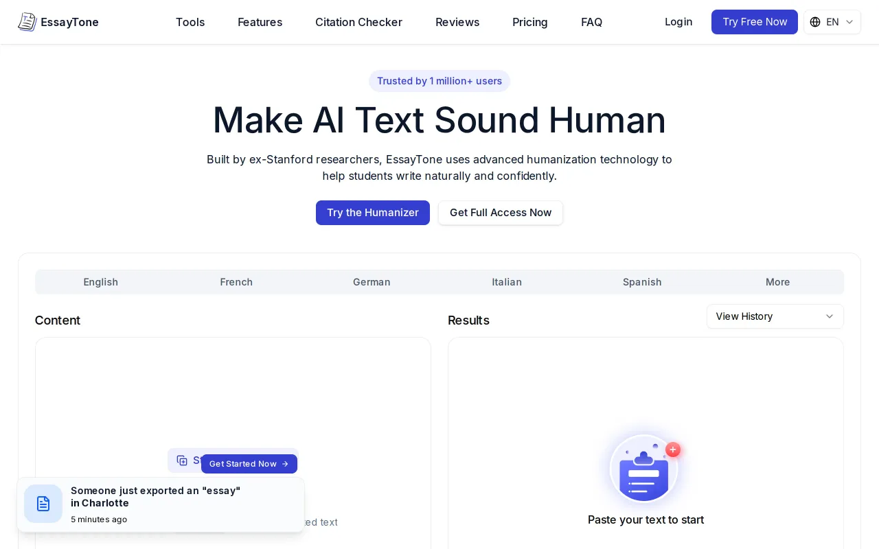 Essaytone screenshot