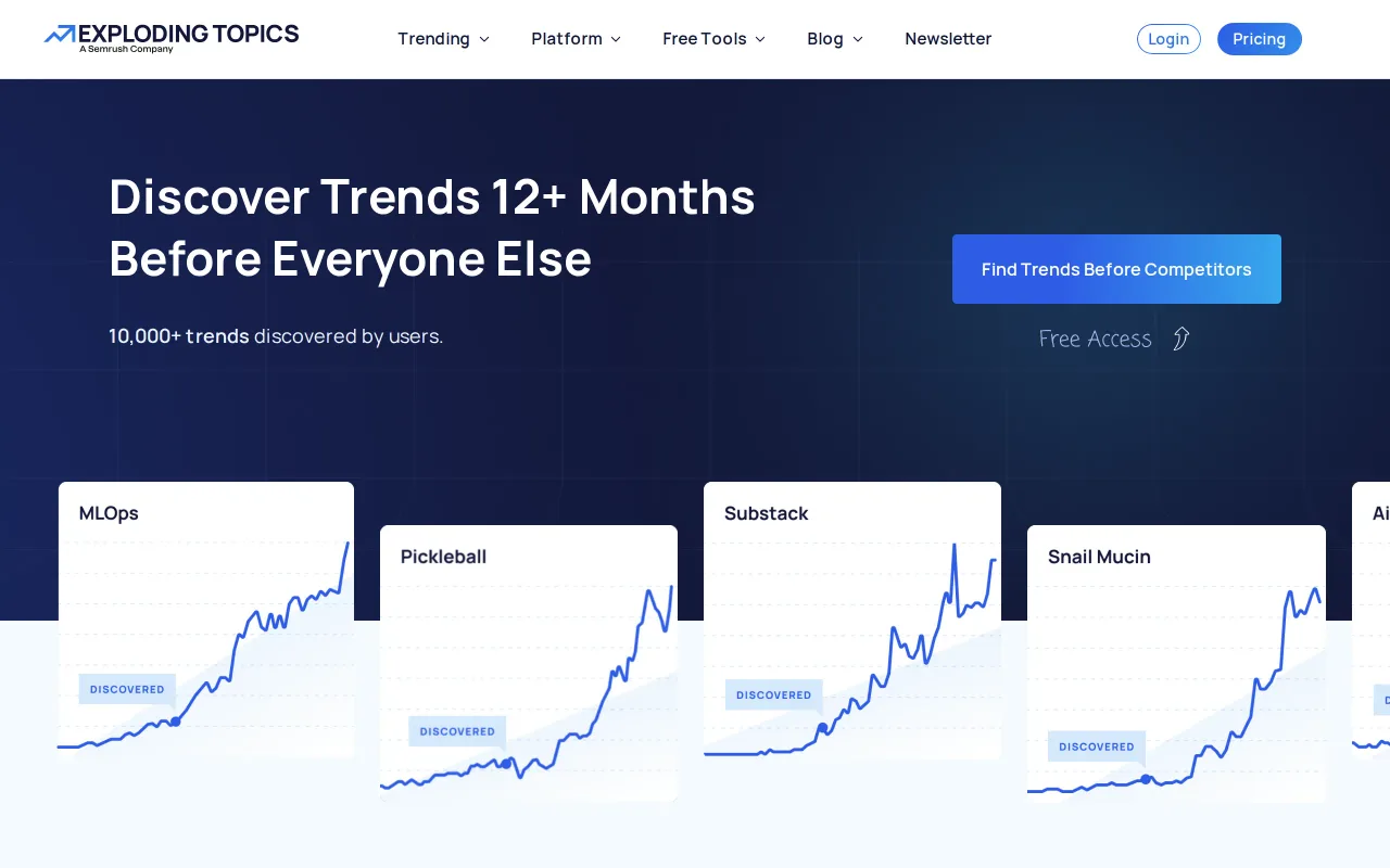 Exploding Topics screenshot