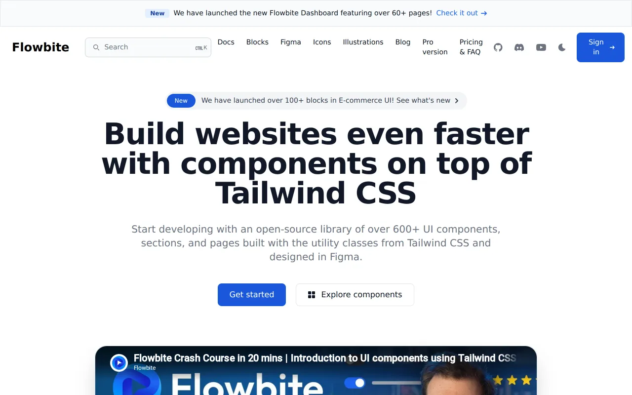 Flowbite screenshot