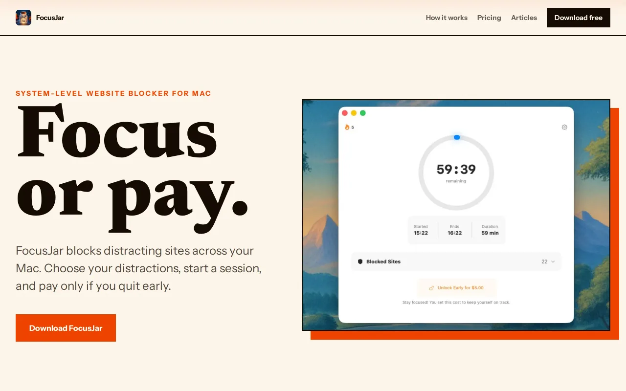 FocusJar screenshot