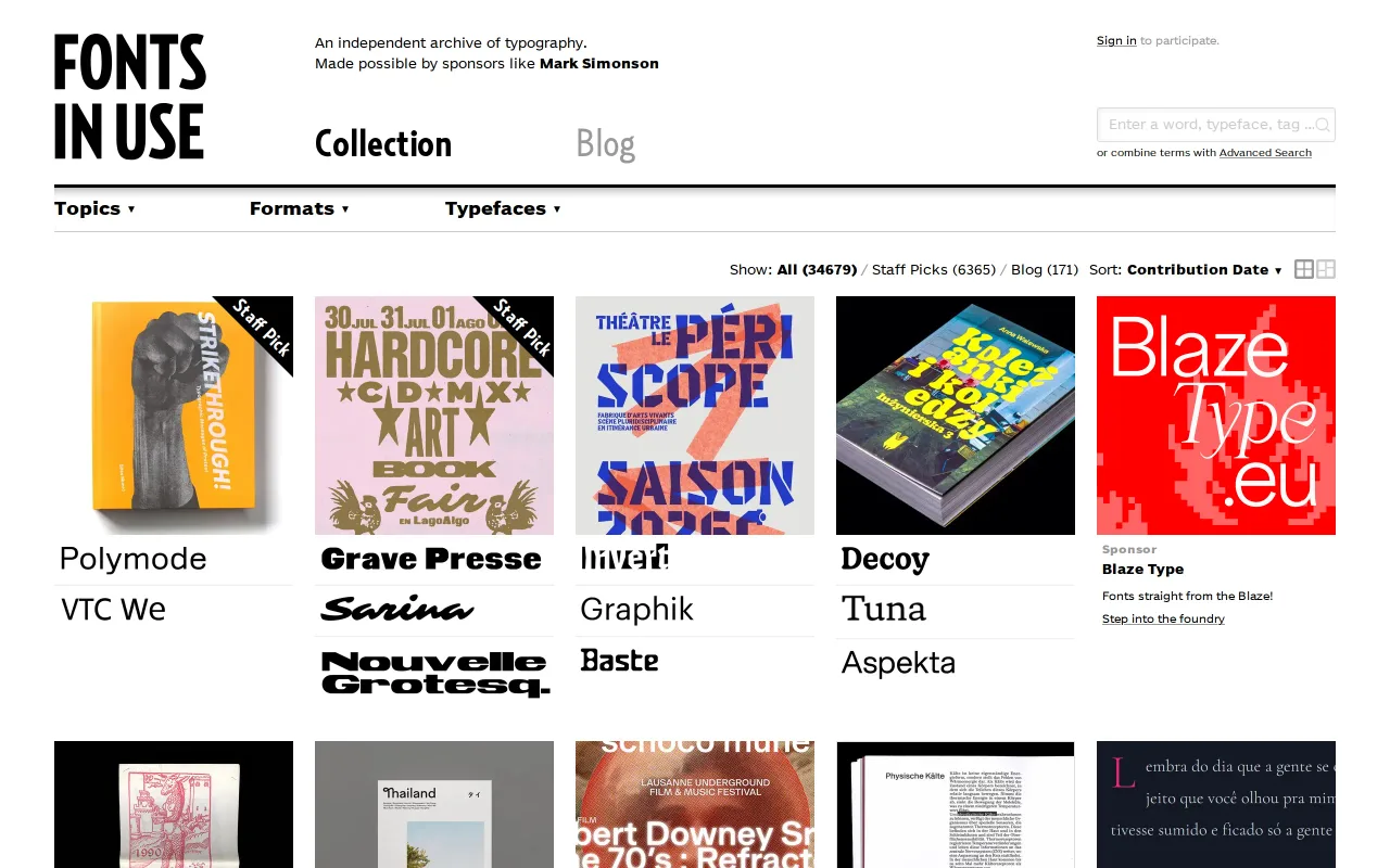 Fonts In Use screenshot