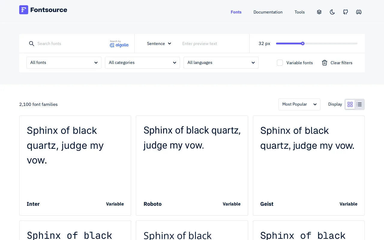 Fontsource screenshot