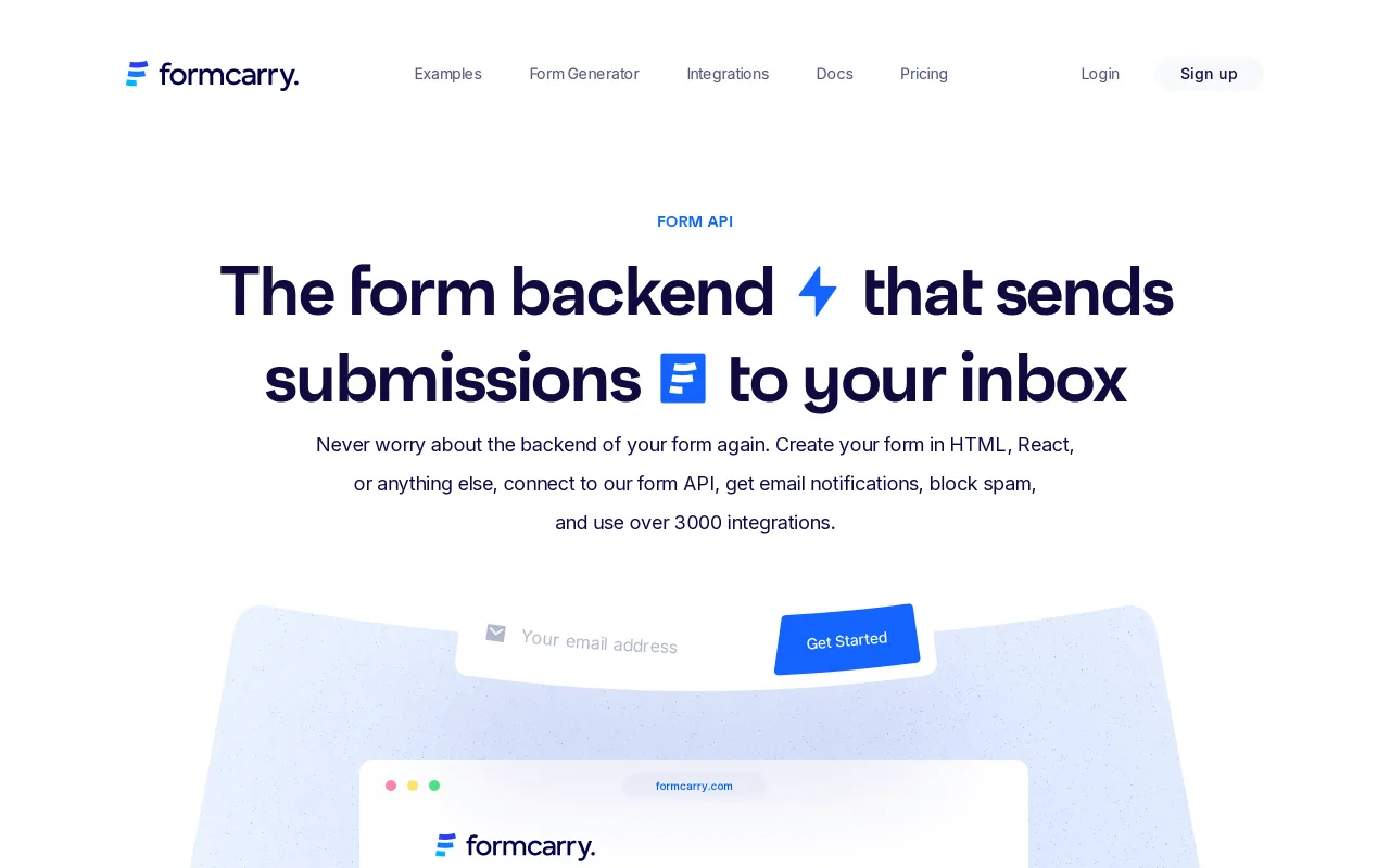 Formcarry screenshot