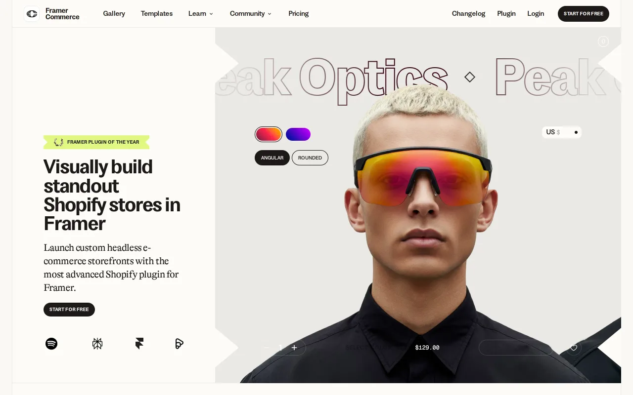 Framer Commerce screenshot