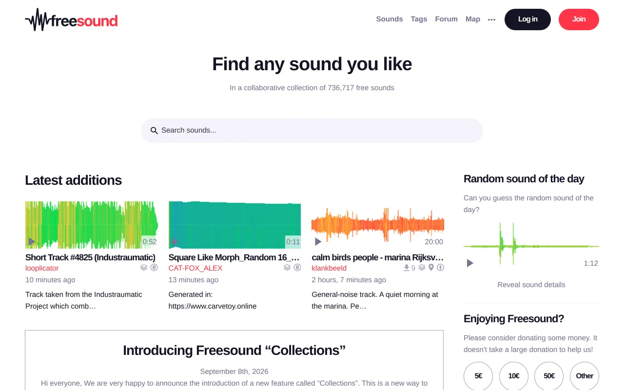 Freesound screenshot