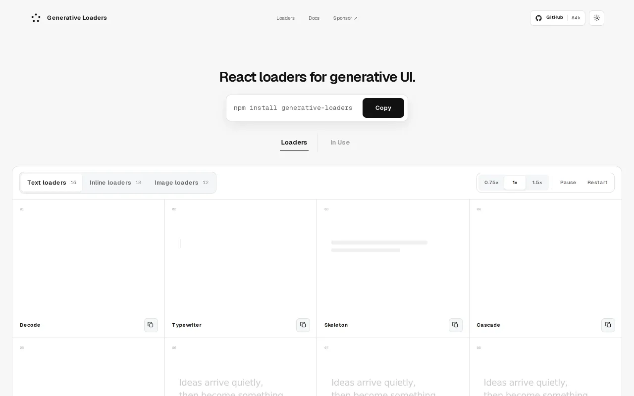 Generative Loaders screenshot