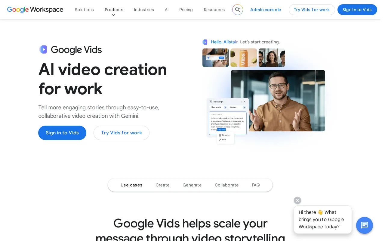 Google Vids screenshot