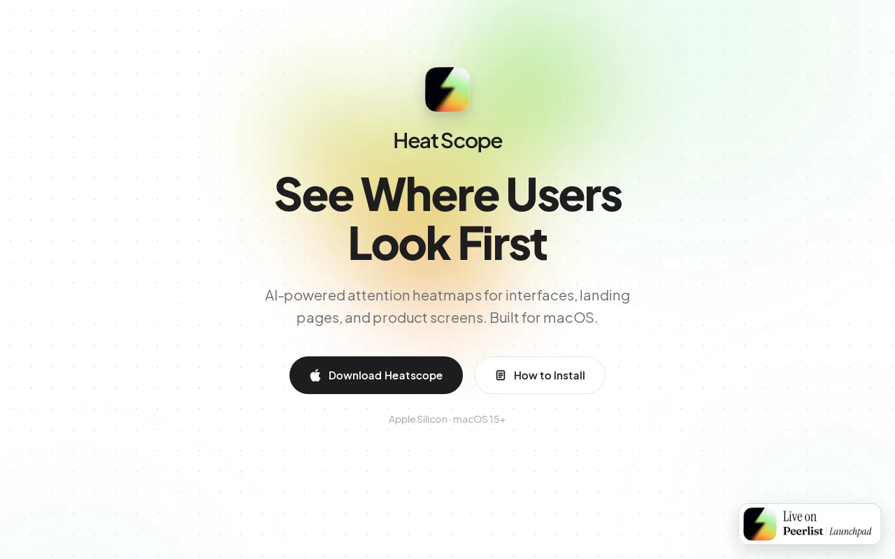 HeatScope AI UX Attention Heatmaps screenshot