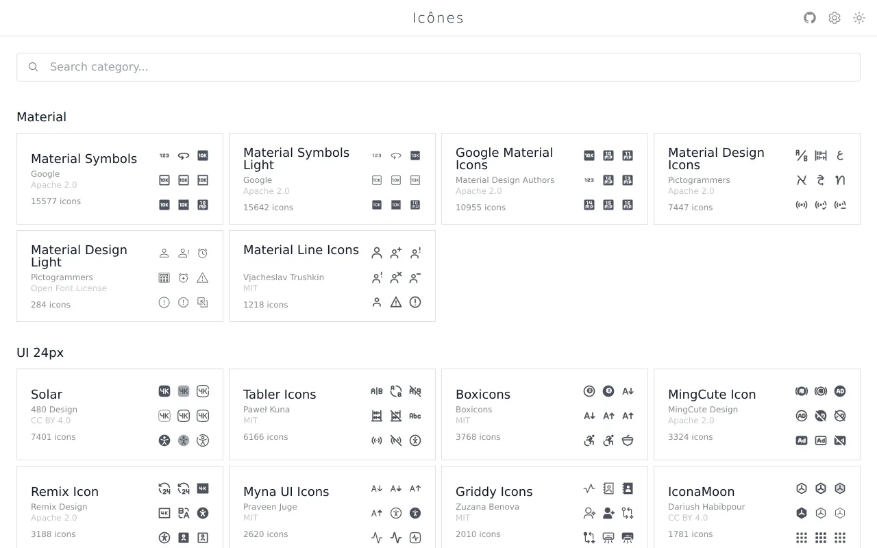 Icônes screenshot