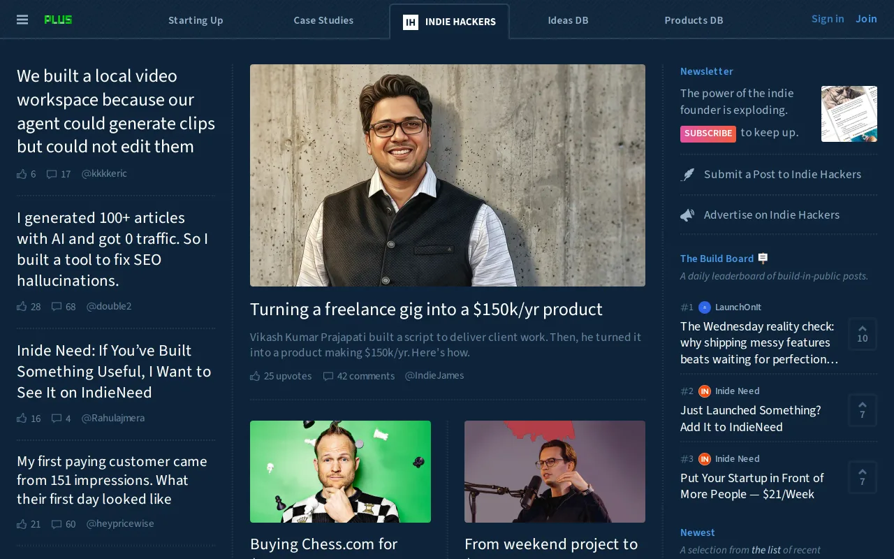 Indie Hackers screenshot