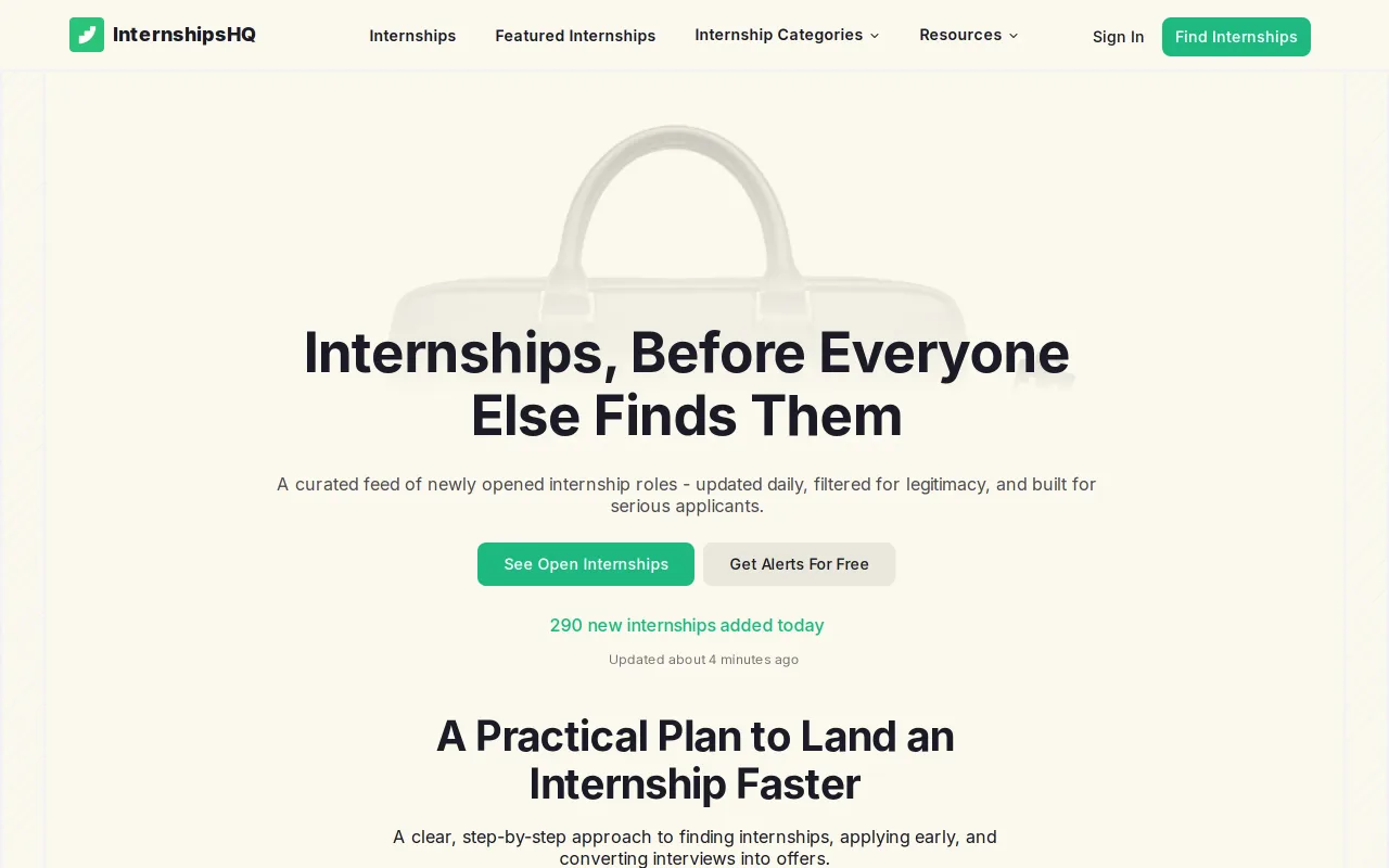 InternshipsHQ screenshot